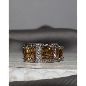 Sterling Silver Citrine Ring 6.3G / Sz 7